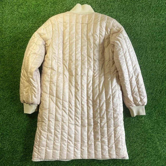 NWT Woman Nike Therma-FIT Tech Pack Long Puffer Jacket Gold Sz S Reg $200